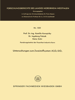 cover image of Untersuchungen zum Zweistoffsystem Al2O3-SiO2